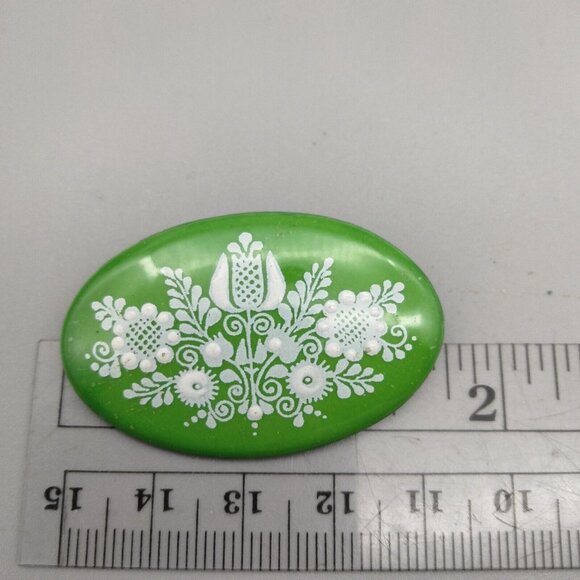 Michaela Frey Austrian Hand Painted Enamel Brooch Email Manufaktur Vintage - Picture 3 of 5